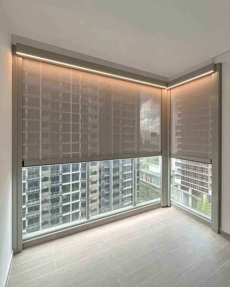 Cellular shades in a Geist living room